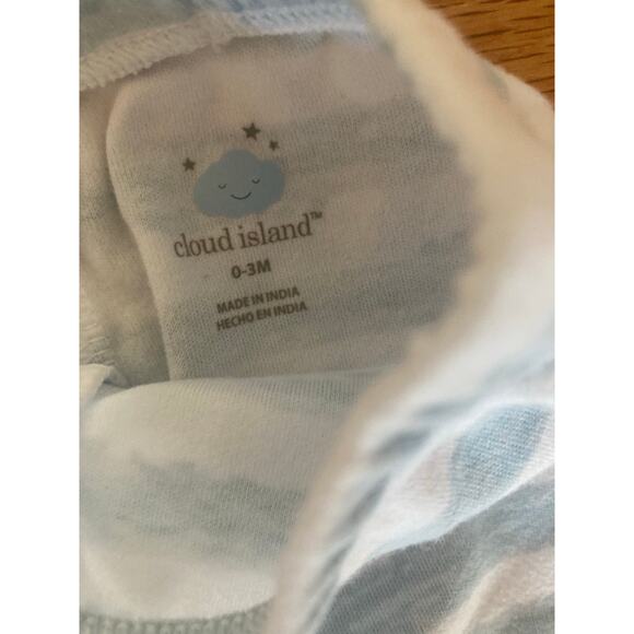 Target Cloud Island Baby Blue Watercolor Stripe 0-3 Baby Boy Leggings - Picture 2 of 3